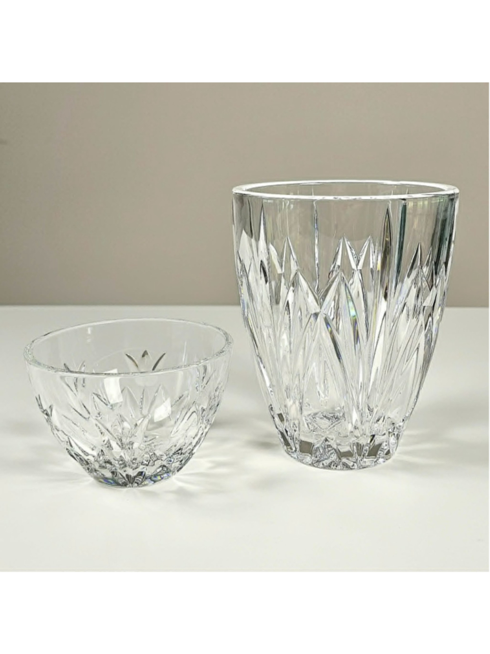 Waterford Crystal 4" Tulip Bowl & Marquis by Waterford Brookside 5.5" Vase Lot